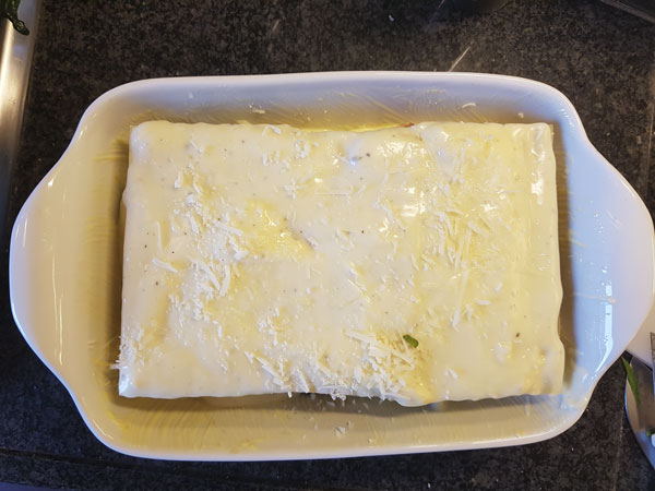 Lasagne met gerookte zalm