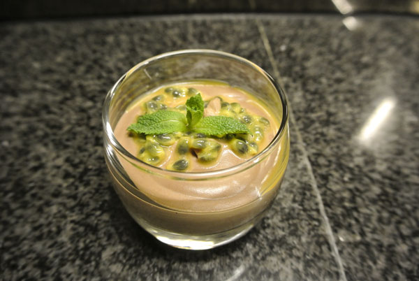 Chocolademousse met passievrucht