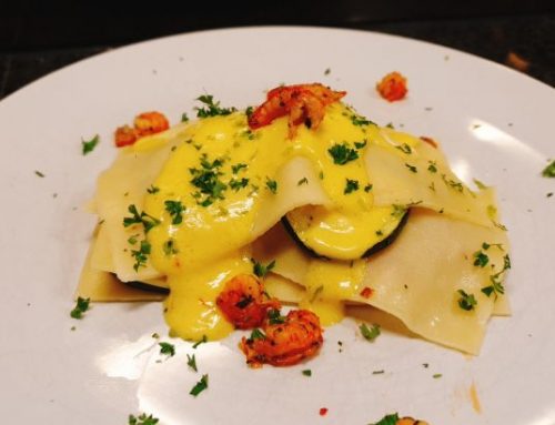 Open lasagne met rivierkreeftjes