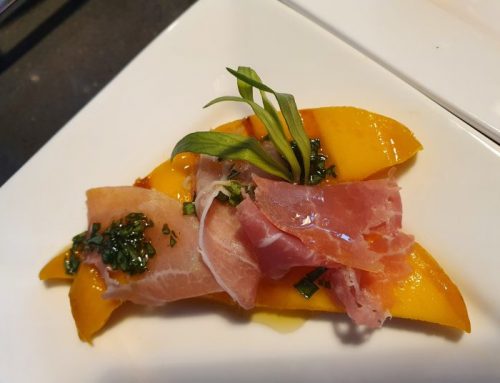 Gegrilde mango-parmaham amuse