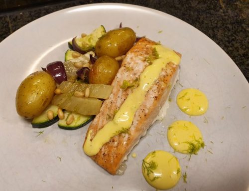 Bakplaat met zalm en venkel